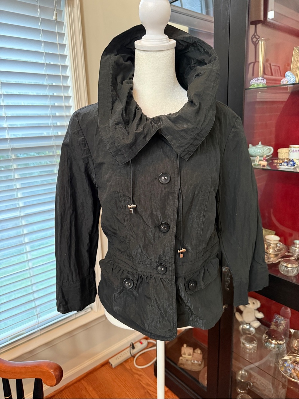 Tribal black 3/4 sleeve buttoned jacket size 10